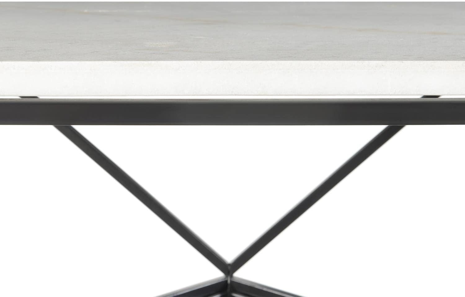 Picket House Furnishings Conner Square Marble Top Coffee Table in White/Black