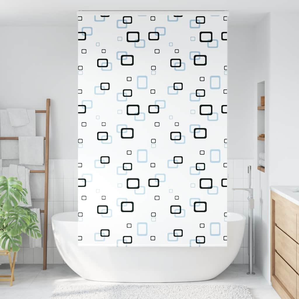 Tenda a Rullo per Doccia con Cassonetto 130x240 cm in PEVA | Tenda avvolgibile salvaspazio per bagno, con cassonetto protettivo in alluminio e montaggio a soffitto o parete.