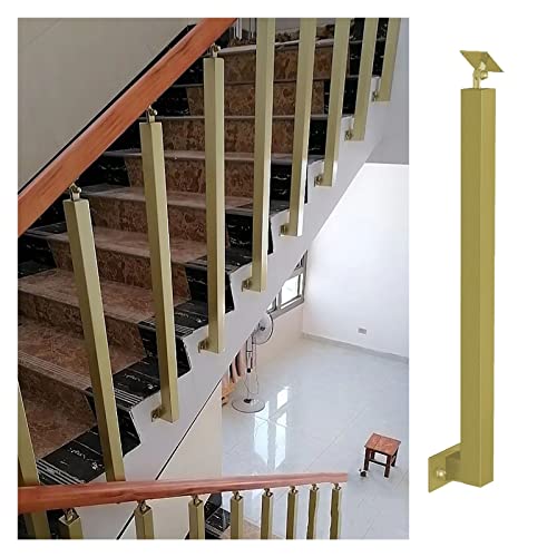 Poste de soporte de barandilla resistente para escaleras interiores y exteriores, husillos de hierro forjado para balaustres, montaje lateral, ajustable, altura de 74 cm, perfecto para patios