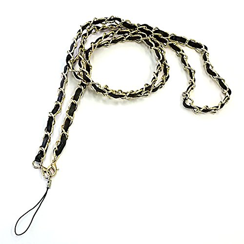 yuu　チェーンストラップ　ブラック Adjustable-Long-D-Chain-Strap-