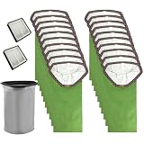 20 Pack 107313 Micro Filter Bags Replacement For ProTeam GoFit 10,Super Coach Pro 10 Backpack Vacuum, W/1 pack 10qt Micro Cloth Filter bag 834000 W/2 pack HEPA Filter 107315