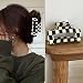 Enyolidimk Square Checker Claws Tortoise Barrettes, Checkered Hair Clip, Hair Claw Clips, Hair Clips for Women, No-Slip Grip Lattice Claw Clip, Large Hair Accessories for Girls