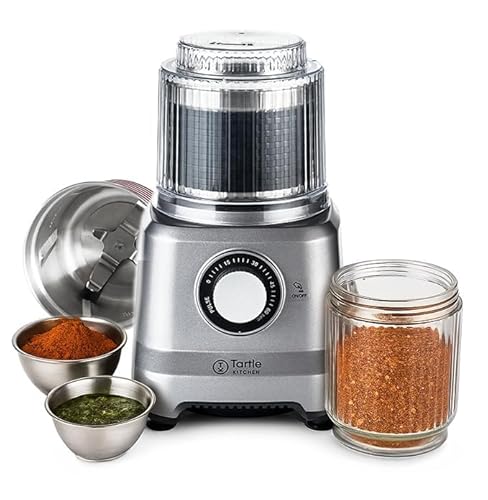 Commercial Electric Spice Grinder 750W - Heavy Duty Stainless Steel Herb Grain Coffee Grinder with Timer Pulse Mode - 2 Cups for Masalas Seeds Nuts Kitchen Use
