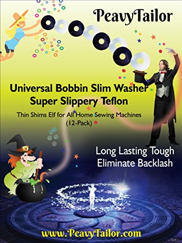 Peavytailor 12Pcs Super Slippery Teflon Bobbin Slim Washer. Avoid Backlashing And Bird Nesting Of Your Bobbins! Long Lasting Tough Teflon Material Little Genie Magic Bobbin Washers #TOP2