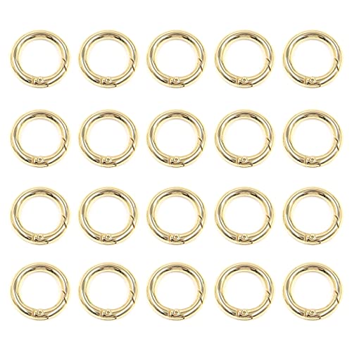 It Works Great 20Mm Od Gold Spring O Rings, Zinc Alloy Round Carabiner Keychain Rings Snap Clip Hook Binder Buckle Fastener For Key Chains Handbag Purse Shoulder Strap Curtain Diy (1/2Inch;5 Pcs) #TOP3
