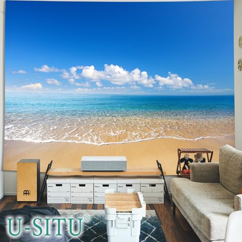 U-SITU タペストリー 青海 南国 沖縄 ハワイ 青空 オシャレ 背景 多機能 布ポスター 壁掛け 壁飾り インテリア 雰囲気転換(サイズ:幅230×丈180cm)color:GT0098C [2]