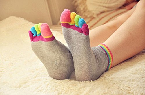 Lookatool Lady Womens Girls Smile Five Fingers Trainer Toe Ankle Sport Socks #TOP6