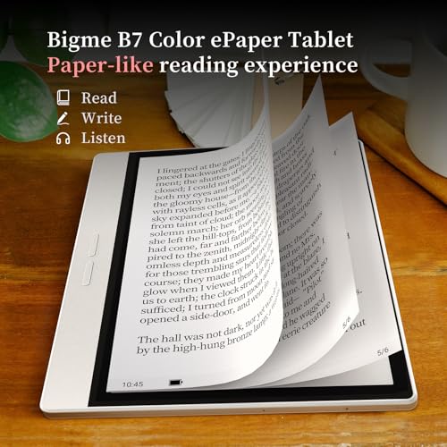 Image of Bigme B7 Color ePaper Tablet 7 Inch 8+128GB Ebook Reader with 4G Calling, 3000 mah (Silver)