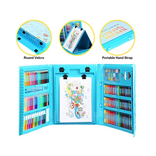 208 Pieces Art Set Kids Art Supplies Coloring Case Kit Painting & Drawing Sets for Teens Boys Girls Gifts Toys Age 4 5 6 7 8 9