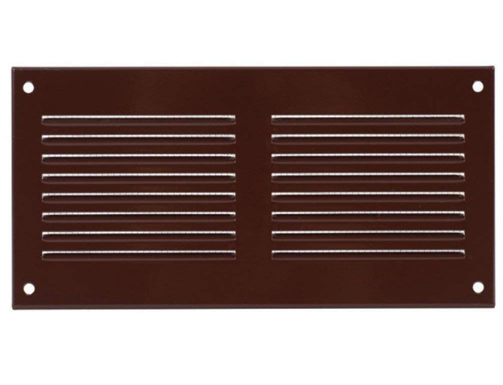 About Vent Brown 200X100mm / 8X4 Inch Metal Ventilation Grille With Flyscreen - Air Vent Cover