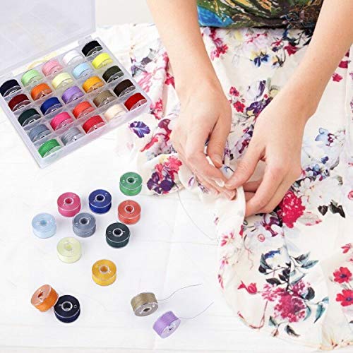 BHSKJSZ 25 PCS Bobbins and Sewing Thread with Case, Pre-Wound Bobbins Set for Hand and Machine Sewing Assorted Colors Perfect Tools for DIY by BHSKJSZ - Image 3