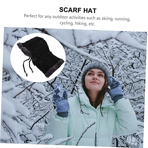 Bonnet hiver avec écharpe intégrée cache-cou épais 2en1 - 7