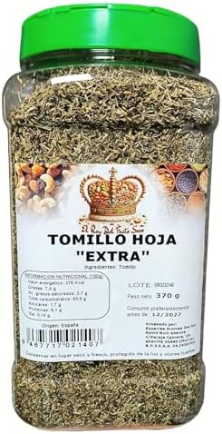 Tomillo 370 Gr - Origen España - Esencial para tus recetas y cocina