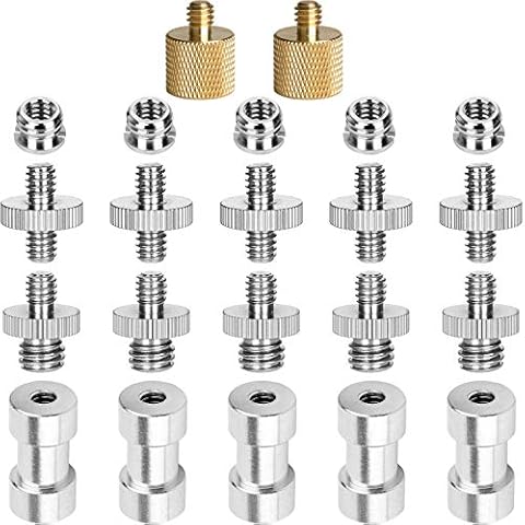 1/4 Screws 22Pack ChromLives Camera Screw Adapter 1/4 to 1/4 Screw 1/4 to 3/8 Tripod Screw Adapter Converter Brass Screw Adapter Spigot Screw Mount Set for Camera Tripod Monopod Ballhead Flash Light Cover