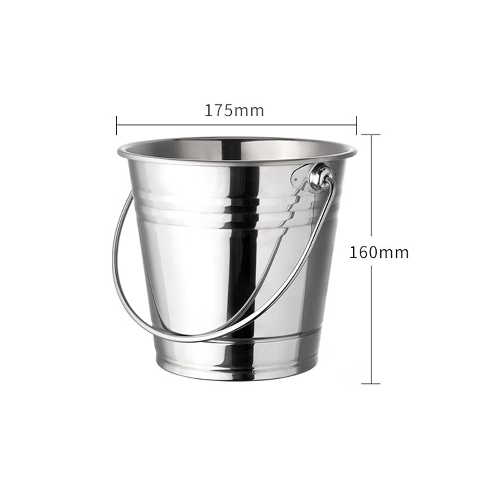 Portabilidad Cubo de Hielo Acero Inoxidable con Mango cómodo