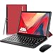 Produktbild Tablet 10 Zoll mit Tastatur Android 10, 4 GB RAM, 64 GB ROM, 5G+2.4G Dual Band WiFi Tablet Android, Quad-Core, 1080p HD IPS Display, Unterstützt 3D-Spiele, 6000 mAh, OTG, Typ C, Bluetooth