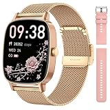 coioc Smartwatch Mujer Elegante con 2 Correas, Pantalla HD 1,85", Frecuencia Cardíaca, Compatible Android iOS