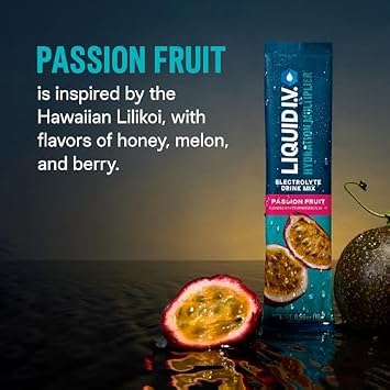 Liquid I.V. Hydration Multiplier - Passion Fruit | Electrolyte Powder Drink Mix | 1 Pack (16 Servings)