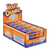 Violet Crumble Peanut Butter Bars Crunchy Honeycomb Candy Coated in Rich Chocolate & Creamy Peanut Butter Australian Candy Bar Individually Wrapped Bars 20 Count