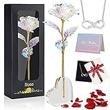 Rose Gold Plated pertenece al oficio: los pétalos y las hojas de las rosas de galaxias están hechos de plástico duradero y resistente de alta calidad. Todos los materiales son ecológicos, las flores son ligeras, pero el significado es bueno. Las rosas glod nunca aburridas siempre florecen, haciendo que tu amor sea inolvidable para siempre.