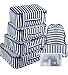 Packing Cubes 7 Pcs Travel Luggage Packing Organizers Set with Toiletry Bag (Navy+White)