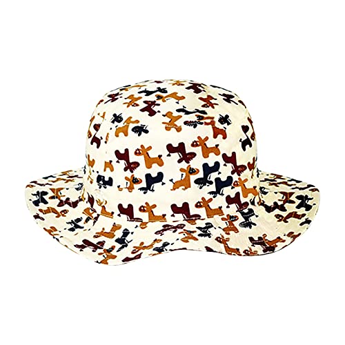 UV Protection Kids Outdoor Sun Hat Breathable Bucket Hat Prefer Cute Wide Brim Pony Flap Cotton Hat Boys Girls 2-4 Years
