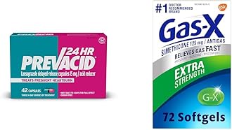 Prevacid 24HR Acid Reducer 42 Count & Gas-X Extra Strength Bloating Relief 72 Count