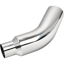 4 Inch Stainless Steel Polished Diesel Exhaust Elbow Tip,4 Inlet 6 Outlet Side Exit Exhaust Tip, 23 Length Turndown Exhaust Pipe