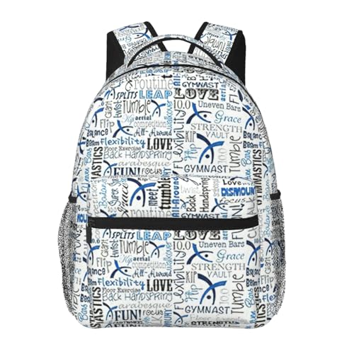 Mochila de gimnasia casual azul de 20x29x40 cm para viajes y vacaciones