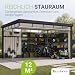 Juskys® Gerätehaus Luzern XL - 12 m² - Metall Geräteschuppen mit Türen & Fenstern - wetterfest & abschließbar - Fahrradgarage, Gartenhaus - Anthrazit