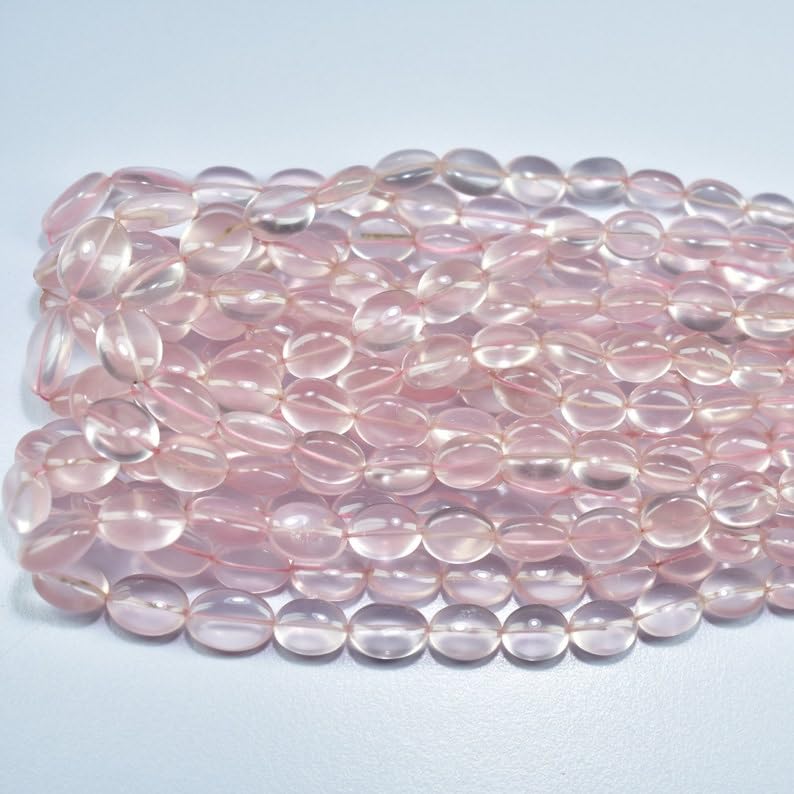 Naturalny kwarc różany owalne fasetowane koraliki 6,5 x 8,5-9,5 x 12,5 mm 40 cm długi sznurek tworzenie biżuterii koraliki z kamieni szlachetnych do naszyjnika bransoletki