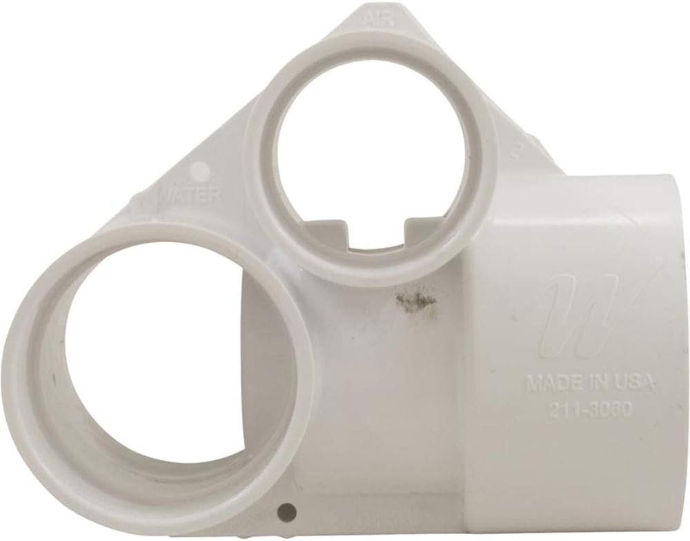 Waterway Plastics Jet Body Assembly, WW Poly Storm Gunite, a1-1/2 s, w2 s, Tee, Wht, THD