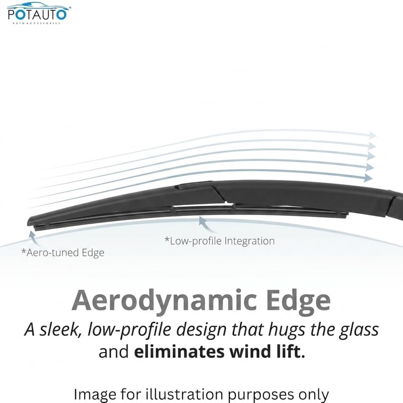 Image of POTAUTO REAR WIPER BLADE ARM SUITABLE FOR AUDI Q3 | 16 INCH | ALL-WEATHER HIGH PERFORMANCE | 3468