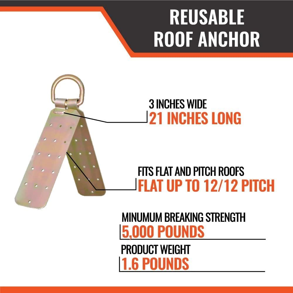 Malta Dynamics Reusable Roof Anchor 4PK – OSHA & ANSI Compliant Temporary Roof Fall Protection Anchor – Lightweight, Roof Safety Anchor with Durable Aluminum with 5,000 lb. Breaking Strength