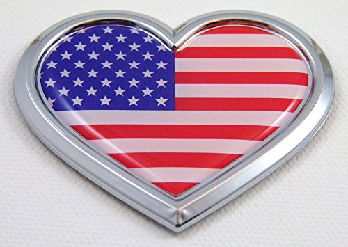 Autocollant 3D cœur drapeau américain CBHRT228 pour voiture et moto