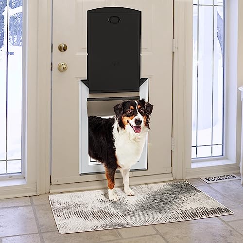 Mavricflex Weatherproof Dog Door With Double Sliding Lock Panel, Energy Efficient Rugged Aluminum Large Dog Door, Easy Installation, Magnetic Flap Heavy Duty Dog Door For Dogs Up To 220Lbs #TOP5