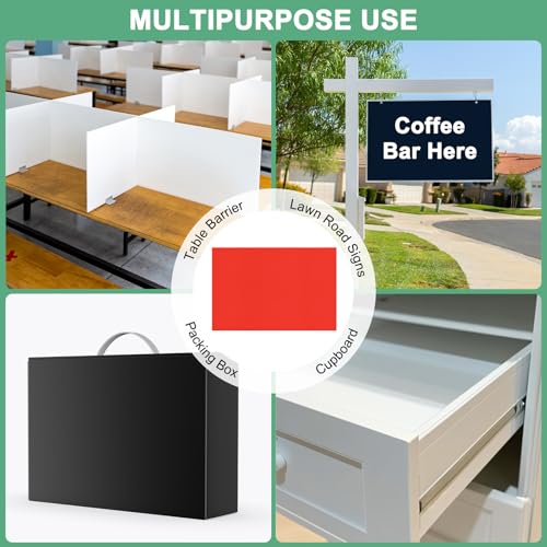 Image of M METERXITY 5-Pack Corrugated Plastic Sheets, 12 Inch x 18 Inch Waterproof Blank Corrugated Poster Board Yard Signs for Garage Sale /Office /Classroom /Party /Lawn Sign Road [3mm Thick, Red]
