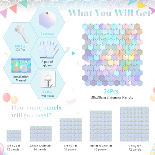 Image of Rainbow Silver Shimmer Wall Backdrop 6ftx4ft Sequin Wall Backdrop Panels Decor for Birthday Anniversary Wedding Bachelorette Party Supplies