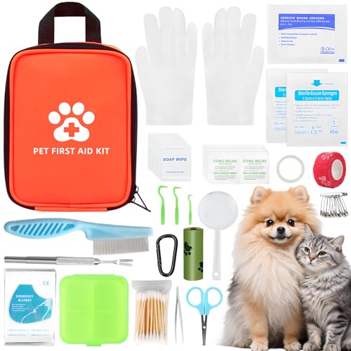 DXiongW Kit Pronto Soccorso per Animali Domestici 86 Pezzi