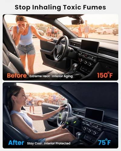 REEVAA 2026 3rd Pro Windshield Sunshade for 2022-2026 Honda Civic | Dual-Layer Heat & Sun Defense, OEM Design | Foldable Sun Shade Car Accessories with Storage Bag — view 2