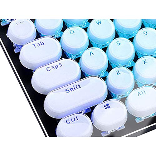 Creation Core Only Keycaps Retro Typewriter Style Abs Backlit Keycaps For Mechanical Keyboards For Gaming Keyboard(104-Key Crystal White) #TOP4