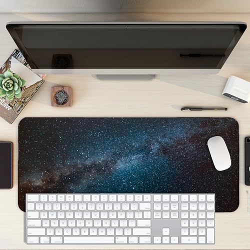 Image of Space Combo XL Extended Gaming Mouse Pad | XXL Large Desk Mat 60x30cm for Laptop & PC | Non-Slip Rubber Base, Waterproof, Durable & Smooth Surface | Office, Gaming & Study, asthetic