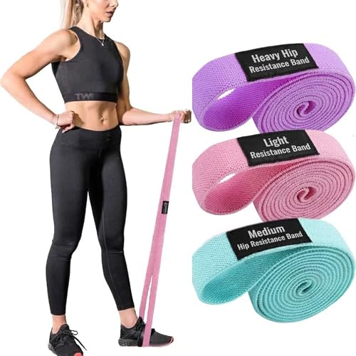 Image of Long Resistance Bands for Working Out Women, Fabric Resistance Band, Stretch Bands for Exercise Bands Resistance Bands Set for Physical Therapy, Elastic Bands for Exercise