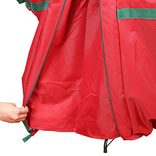 Sattiyrch Upright Christmas Tree Storage Bag,Fits Up to 9 ft Tall Artificial Tree,Heavy Duty 600D Canvas Red Christmas Tree Storage Container with Sleek Zipper and Durable Handles (9 FT) by Sattiyrch - Image 4