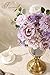 Floweroyal Artificial Flowers Combo Purple Flowers Mix Silk Flowers Dahlia Roses with Stems for DIY Wedding Bridal Bouquets, Baby Shower, Floral Arrangement, Table Centerpieces, Home Decorations.