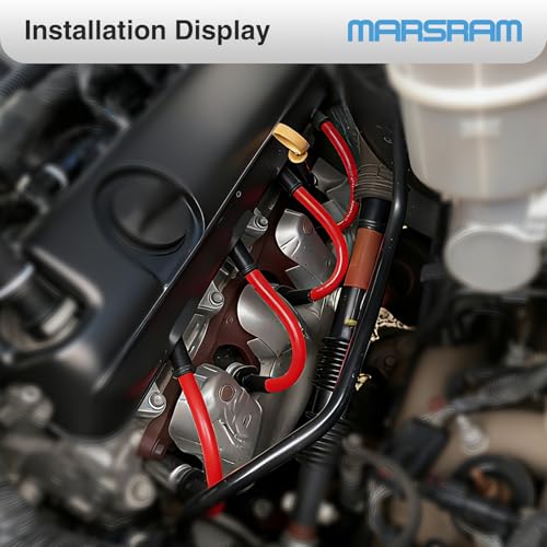 Marsram Spark Plug Wires 48322R Compatible for 1999-2019 Chevy Chevrolet GMC Cadillac Silverado Avalanche Suburban Tahoe Sierra Yukon 2003 2004 2005 2006 2007 2008 2009 2010 V8 Engine (8 PCS) Bent by Marsram - Image 9