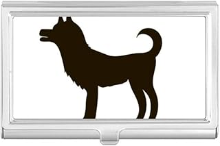 Black Dog Cute Animal Portrayal Business Card Holder Case Pocket Box Wallet