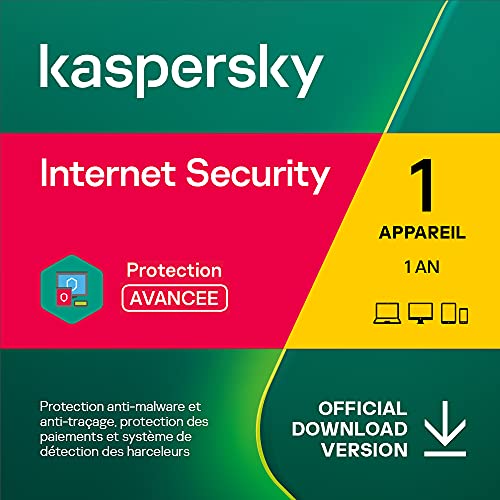 Kaspersky Internet Security 2023 | 1 Appareil | 1 An | Windows/Mac/Android | Code d’activation – Envoi par Email