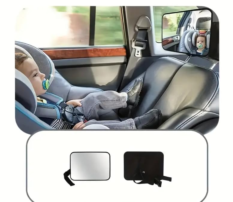 Baby Car Mirror, Rear View Back Seat Mirror for Infants Wide Crystal Clear View, Adjustable Safety Mirror with Secure Mount - Image 3