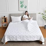 JOLLYVOGUE Weighted Blanket King Size Cooling (20lbs,88x104Inches), California King Weighted Blanket for Adult, Large Weighted Blanket with 100% Soft Cotton and Glass Beads-White